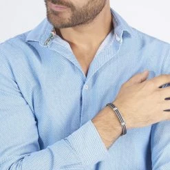 Histoire D'Or Bracelet Francois Acier Blanc 7 Histoire D'Or Bracelet Francois Acier Blanc -Colliers Fantaisie Soldes FIBHBW0590 model0