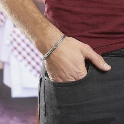 Histoire D'Or Bracelet Victor Acier Blanc -Colliers Fantaisie Soldes FIBHBW0645 model0