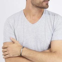 Histoire D'Or Bracelet Eric Acier Blanc Pierre De Synthese -Colliers Fantaisie Soldes FIBHBXW013 model0