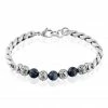 Histoire D'Or Bracelet Gulustan Acier Gris Vieilli Pierres De Lave