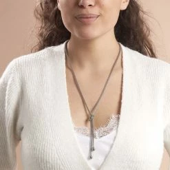 Histoire D'Or Collier Mahaca Acier Blanc 7 Histoire D'Or Collier Mahaca Acier Blanc -Colliers Fantaisie Soldes FICFBW0233 model1