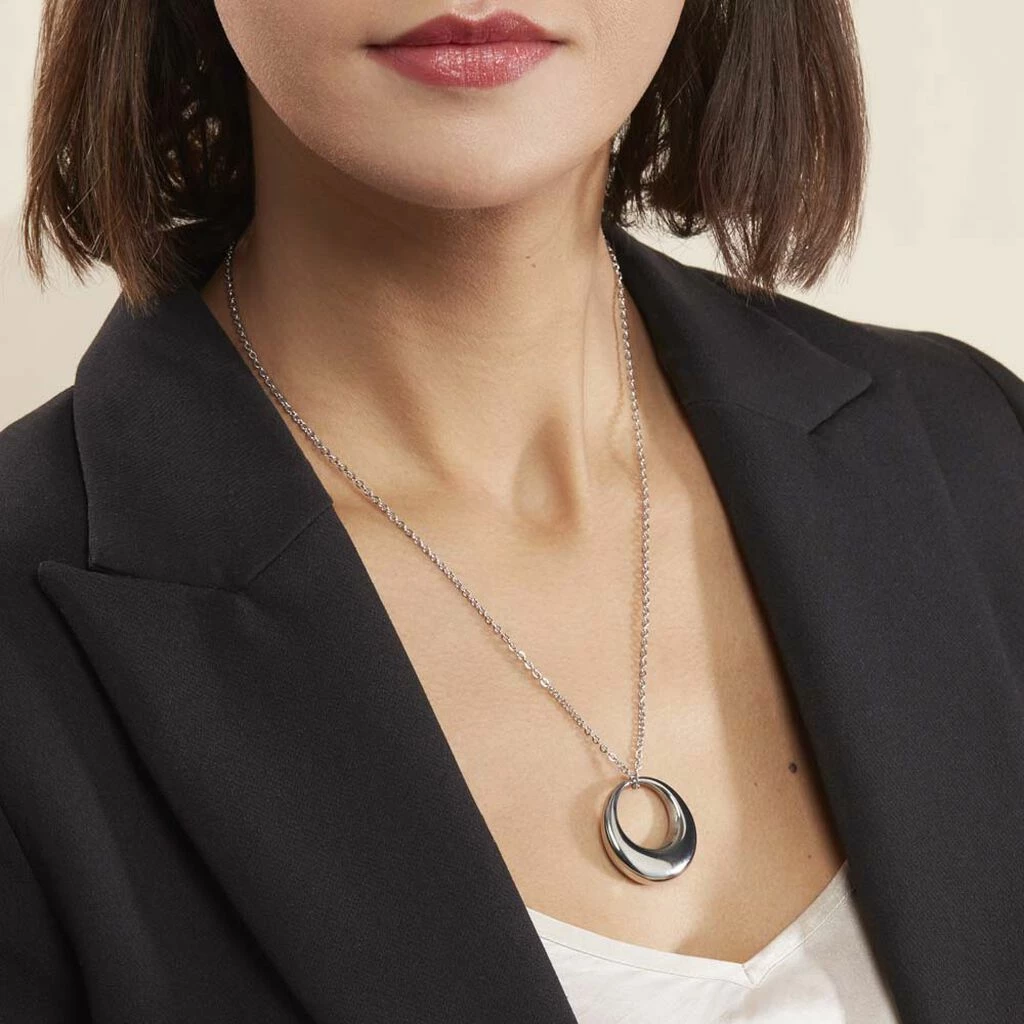 Histoire D'Or Collier Creolia Acier Blanc 3 Histoire D'Or Collier Creolia Acier Blanc – Image 3