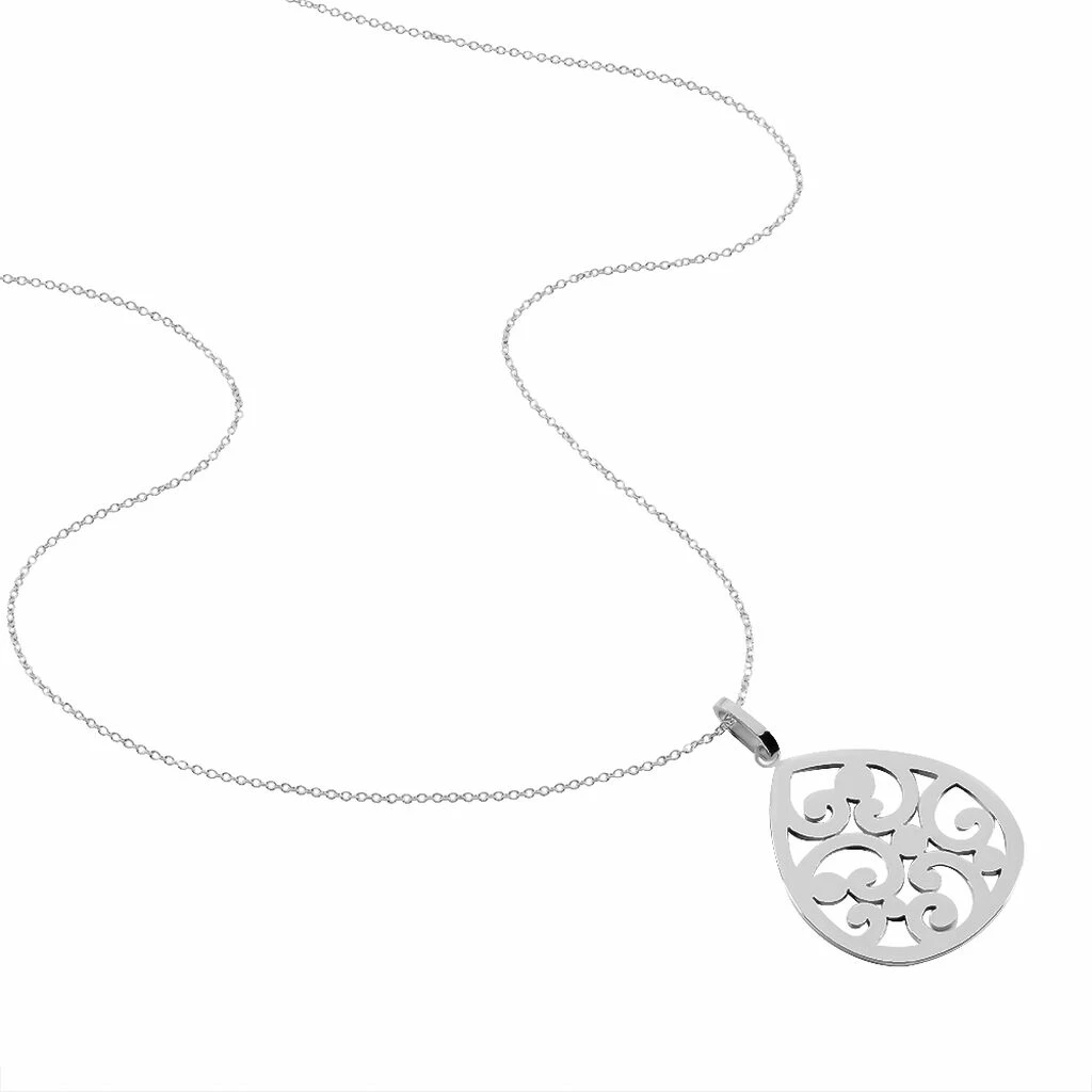 Histoire D'Or Collier Leylia Acier Blanc 2 Histoire D'Or Collier Leylia Acier Blanc – Image 2