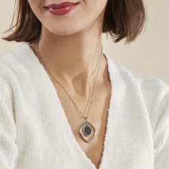 Histoire D'Or Collier Hayata Acier Blanc -Colliers Fantaisie Soldes FICFBXN019 model0