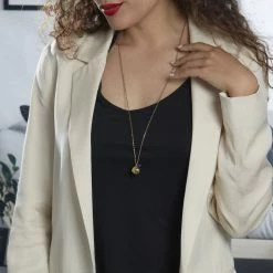 Histoire D'Or Collier My Bola Acier Jaune Aventurine 6 Histoire D'Or Collier My Bola Acier Jaune Aventurine -Colliers Fantaisie Soldes FICFJAB001 model0