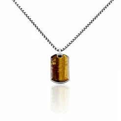 Histoire D'Or Collier Acier Vieillit Hakan œil De Tigre