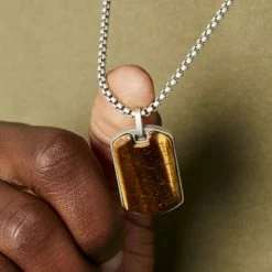 Histoire D'Or Collier Acier Vieillit Hakan œil De Tigre -Colliers Fantaisie Soldes FICHGQM001 model1