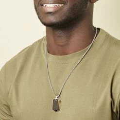 Histoire D'Or Collier Acier Vieillit Hakan œil De Tigre -Colliers Fantaisie Soldes FICHGQM001 model2