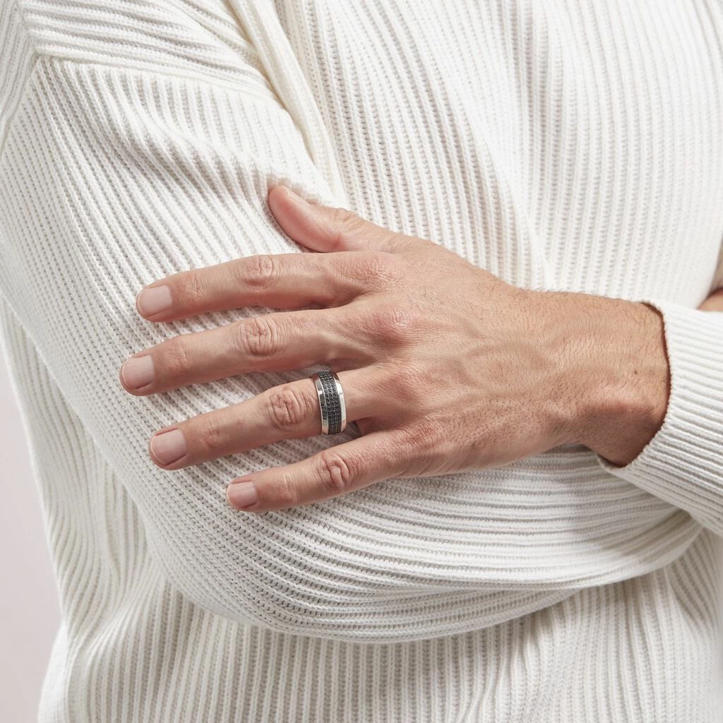 Histoire D'Or Bague Acier Blanc Tdeg Oxydes De Zirconium 5 Histoire D'Or Bague Acier Blanc Tdeg Oxydes De Zirconium – Image 5