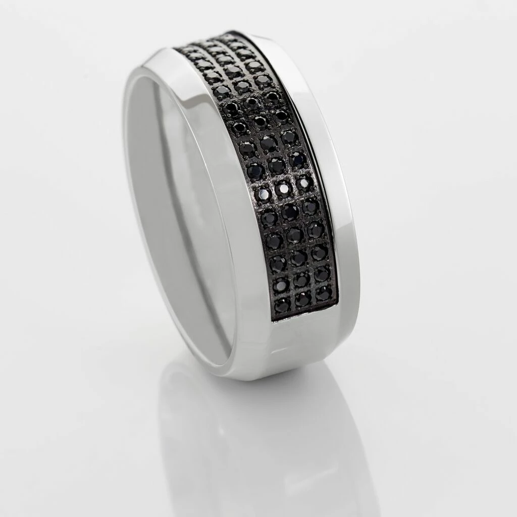 Histoire D'Or Bague Acier Blanc Tdeg Oxydes De Zirconium 4 Histoire D'Or Bague Acier Blanc Tdeg Oxydes De Zirconium – Image 4