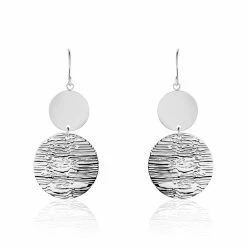 Histoire D'Or Boucles D'oreilles Pendantes Acier Blanc Stellaire