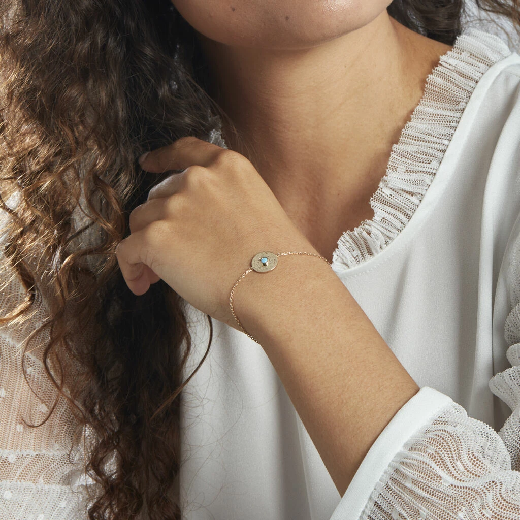 Histoire D'Or Bracelet Plaqué Or Jaune Zoila Pierre De Synthese 3 Histoire D'Or Bracelet Plaqué Or Jaune Zoila Pierre De Synthese – Image 3