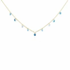 Histoire D'Or Collier Myosothis Plaqué Or Pierres