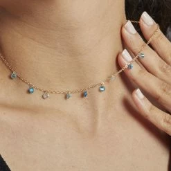 Histoire D'Or Collier Myosothis Plaqué Or Pierres 7 Histoire D'Or Collier Myosothis Plaqué Or Pierres -Colliers Fantaisie Soldes FQCFJXB129 model1