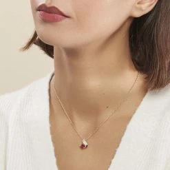 Histoire D'Or Collier Tyana Plaqué Or Jaune Pierre De Synthese Et Oxyde De Zirconium -Colliers Fantaisie Soldes FQCFJXR004 model0