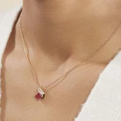 Histoire D'Or Collier Tyana Plaqué Or Jaune Pierre De Synthese Et Oxyde De Zirconium -Colliers Fantaisie Soldes FQCFJXR004 model1