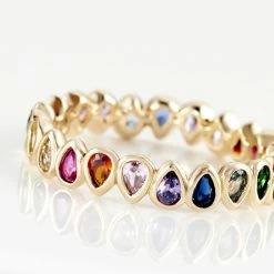 Histoire D'Or Bague Plaqué Or Jaune Ethem Anneau Pierres Multicolores 9 Histoire D'Or Bague Plaqué Or Jaune Ethem Anneau Pierres Multicolores -Colliers Fantaisie Soldes FQDFJX2108 view3