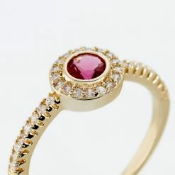 Histoire D'Or Bague Plaqué Or Eugenie Pierre Synthétique 9 Histoire D'Or Bague Plaqué Or Eugenie Pierre Synthétique -Colliers Fantaisie Soldes FQDFJXR009 view3