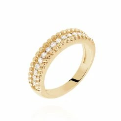 Histoire D'Or Bague Marie-baptistine Plaqué Or Jaune Oxyde De Zirconium