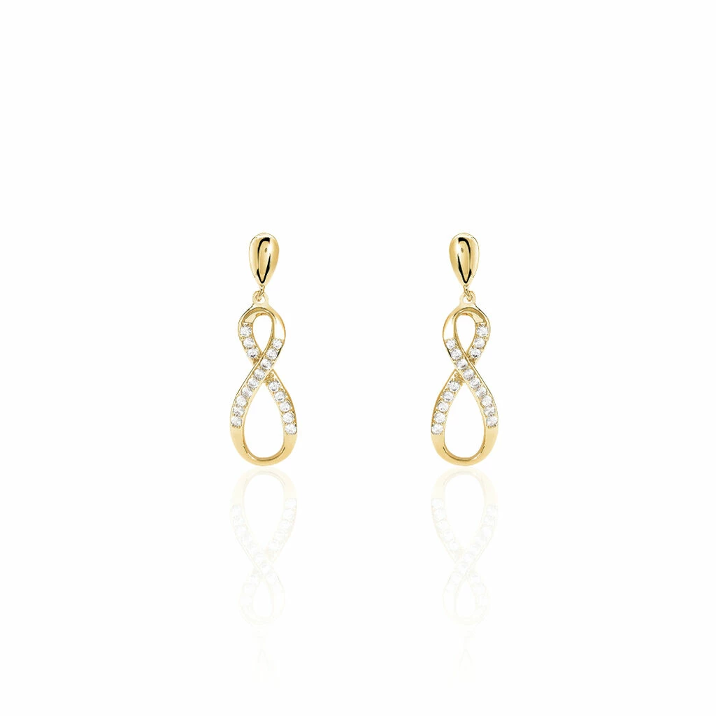 Histoire D'Or Boucles D'oreilles Pendantes Dunya Plaqué Or Jaune Oxyde De Zirconium 1 Histoire D'Or Boucles D'oreilles Pendantes Dunya Plaqué Or Jaune Oxyde De Zirconium