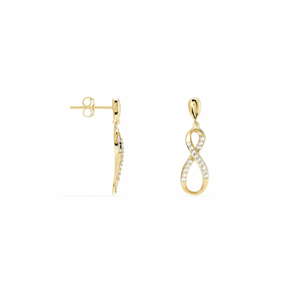 Histoire D'Or Boucles D'oreilles Pendantes Dunya Plaqué Or Jaune Oxyde De Zirconium 2 Histoire D'Or Boucles D'oreilles Pendantes Dunya Plaqué Or Jaune Oxyde De Zirconium – Image 2