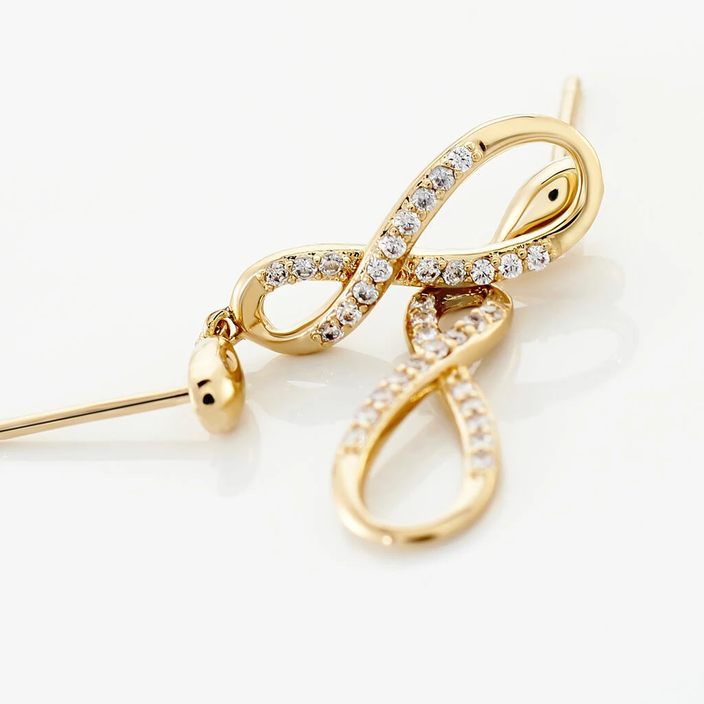 Histoire D'Or Boucles D'oreilles Pendantes Dunya Plaqué Or Jaune Oxyde De Zirconium 3 Histoire D'Or Boucles D'oreilles Pendantes Dunya Plaqué Or Jaune Oxyde De Zirconium – Image 3