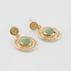 Histoire D'Or Boucles D'oreilles Pendantes Hugolin Plaqué Or Aventurine 7 Histoire D'Or Boucles D'oreilles Pendantes Hugolin Plaqué Or Aventurine -Colliers Fantaisie Soldes FQOFJAV006 view2
