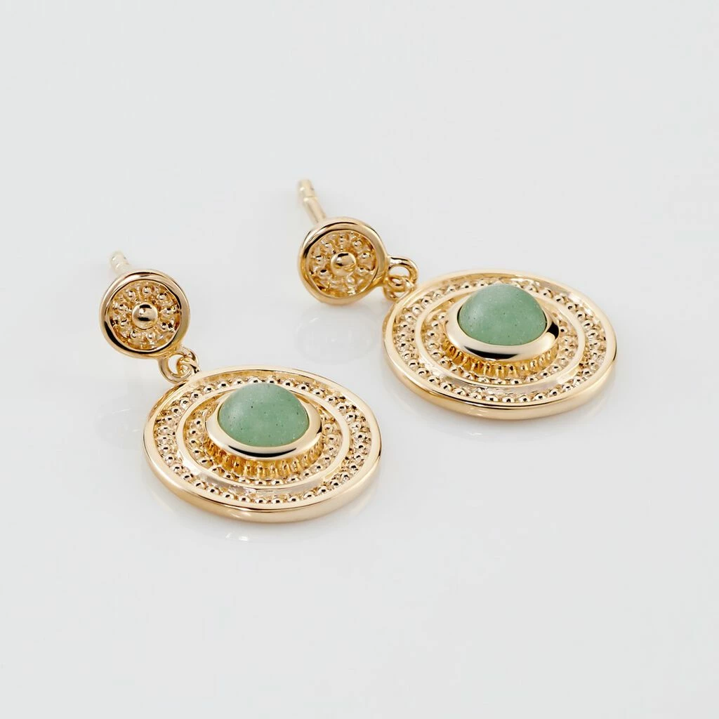 Histoire D'Or Boucles D'oreilles Pendantes Hugolin Plaqué Or Aventurine 3 Histoire D'Or Boucles D'oreilles Pendantes Hugolin Plaqué Or Aventurine – Image 3