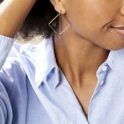 Histoire D'Or Boucles D'oreilles Pendantes Idoia Plaqué Or Jaune -Colliers Fantaisie Soldes FQOFJW0492 model0