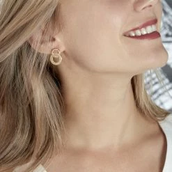 Histoire D'Or Boucles D'oreilles Pendantes Dolie Plaqué Or Jaune -Colliers Fantaisie Soldes FQOFJW0578 model0