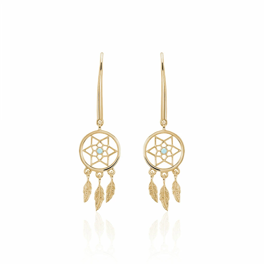 Histoire D'Or Boucles D'oreilles Pendantes Attrape Reves Plaque Or Pierre 1 Histoire D'Or Boucles D'oreilles Pendantes Attrape Reves Plaque Or Pierre