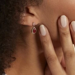 Histoire D'Or Boucles D'oreilles Pendantes Brigita Plaqué Or Pierre Et Oxyde -Colliers Fantaisie Soldes FQOFJXR005 model1