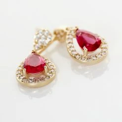 Histoire D'Or Boucles D'oreilles Pendantes Brigita Plaqué Or Pierre Et Oxyde -Colliers Fantaisie Soldes FQOFJXR005 view2