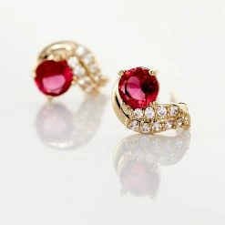 Histoire D'Or Boucles D'oreilles Puces Tyana Plaqué Or Jaune Oxyde De Zirconium -Colliers Fantaisie Soldes FQOFJXR007 view2