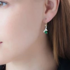 Histoire D'Or Boucles D'oreilles Pendantes Dyanah Plaque Or Pierre Et Oxyde -Colliers Fantaisie Soldes FQOFJXV116 model0