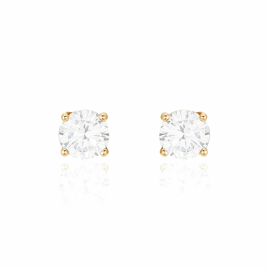 Histoire D'Or Boucles D'oreilles Puces Nilay Plaqué Or Jaune Oxyde De Zirconium 1 Histoire D'Or Boucles D'oreilles Puces Nilay Plaqué Or Jaune Oxyde De Zirconium