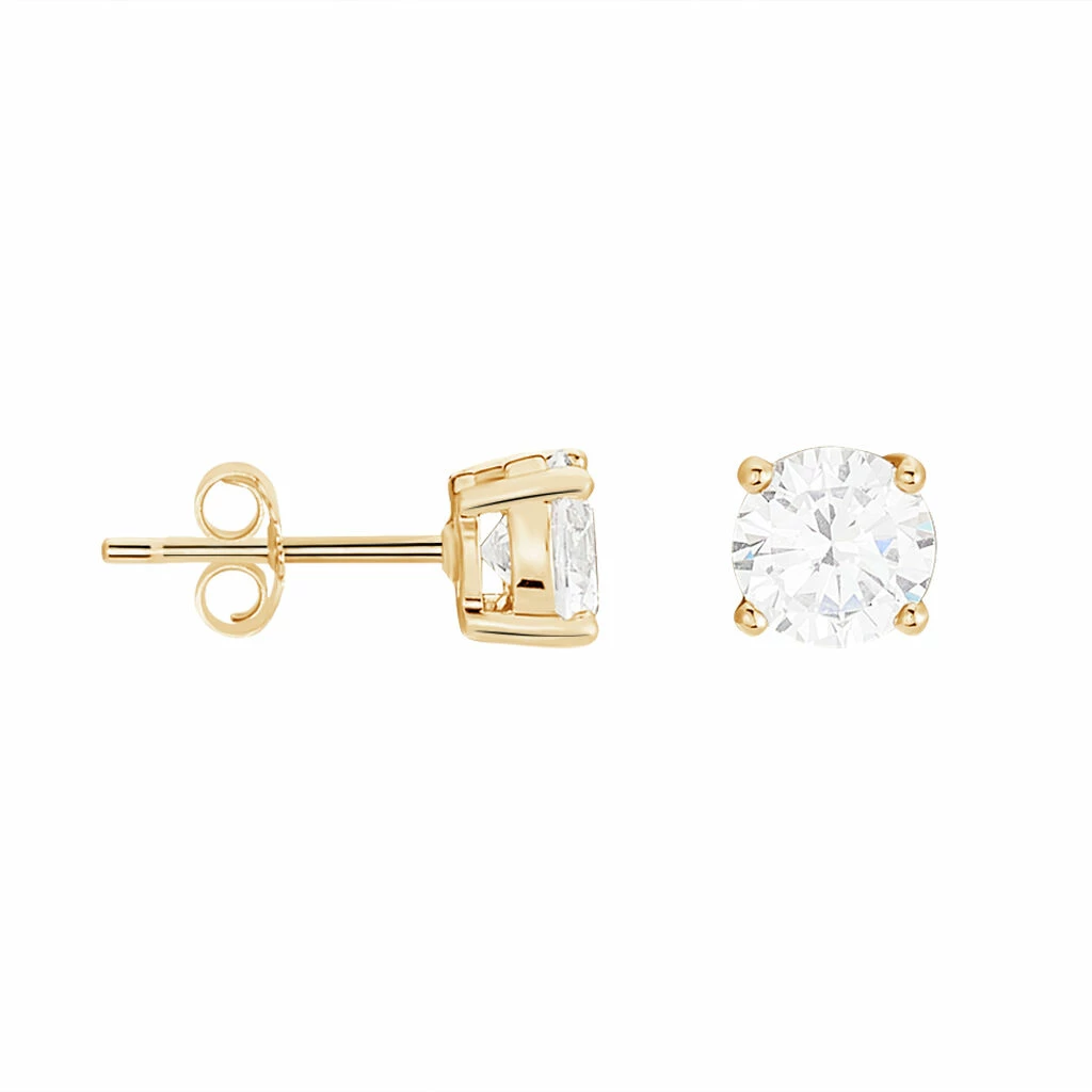 Histoire D'Or Boucles D'oreilles Puces Nilay Plaqué Or Jaune Oxyde De Zirconium 2 Histoire D'Or Boucles D'oreilles Puces Nilay Plaqué Or Jaune Oxyde De Zirconium – Image 2
