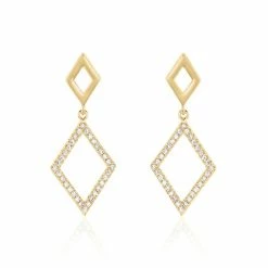 Histoire D'Or Boucles D'oreilles Brody Plaqué Or Jaune Oxydes De Zirconium