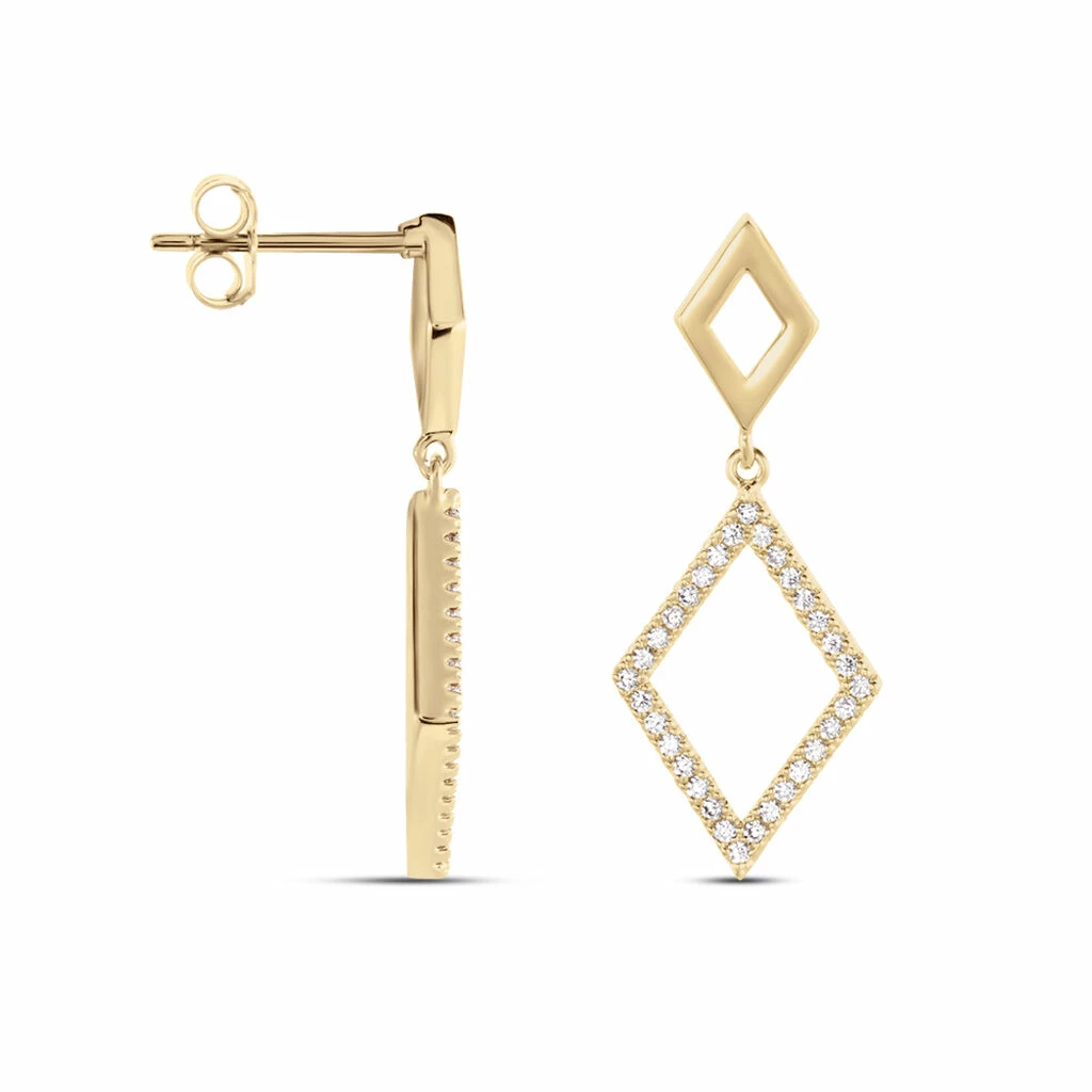Histoire D'Or Boucles D'oreilles Brody Plaqué Or Jaune Oxydes De Zirconium 2 Histoire D'Or Boucles D'oreilles Brody Plaqué Or Jaune Oxydes De Zirconium – Image 2