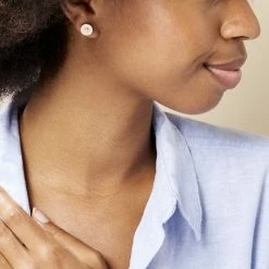 Histoire D'Or Boucles D'oreilles Puces Carmina Plaqué Or Jaune Oxyde De Zirconium -Colliers Fantaisie Soldes FQOFJZW478 model0