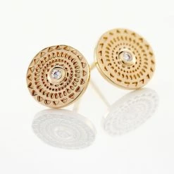 Histoire D'Or Boucles D'oreilles Puces Carmina Plaqué Or Jaune Oxyde De Zirconium -Colliers Fantaisie Soldes FQOFJZW478 view2