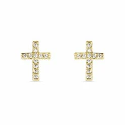 Histoire D'Or Boucles D'oreilles Puces Fatos Plaqué Or Oxydes De Zirconium