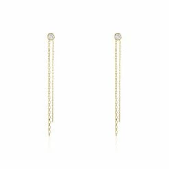 Histoire D'Or Boucles D'oreilles Pendantes Aenor Plaqué Or Jaune Oxyde De Zirconium