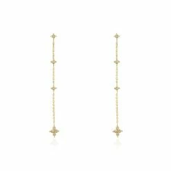 Histoire D'Or Boucles D'oreilles Pendantes Ziha Plaqué Or Jaune Oxyde De Zirconium