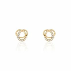 Histoire D'Or Boucles D'oreilles Puces Henia Plaqué Or Jaune Oxyde De Zirconium