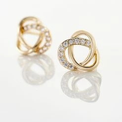 Histoire D'Or Boucles D'oreilles Puces Henia Plaqué Or Jaune Oxyde De Zirconium -Colliers Fantaisie Soldes FQOFJZW588 view2