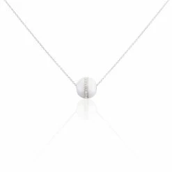 Histoire D'Or Collier Nina Cera Argent Blanc Strass Et Céramique