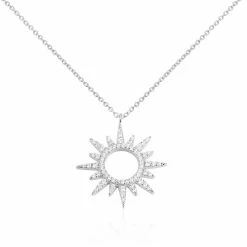 Laetizia Collier Lip Henriette Argent Blanc Oxyde De Zirconium