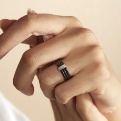 Histoire D'Or Bague Ceramik Design Argent Blanc Oxyde De Zirconium Et Céramique -Colliers Fantaisie Soldes MADFBXN028 model1