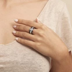 Histoire D'Or Bague Ceramik Design Argent Blanc Céramique Et Oxyde De Zirconium 11 Histoire D'Or Bague Ceramik Design Argent Blanc Céramique Et Oxyde De Zirconium -Colliers Fantaisie Soldes MADFBXN036 model1